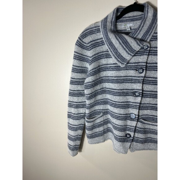 Horny Toad Women's Large Gray Boiled Wool Angora Nylon  Sweater Jacket - Picture 11 of 14